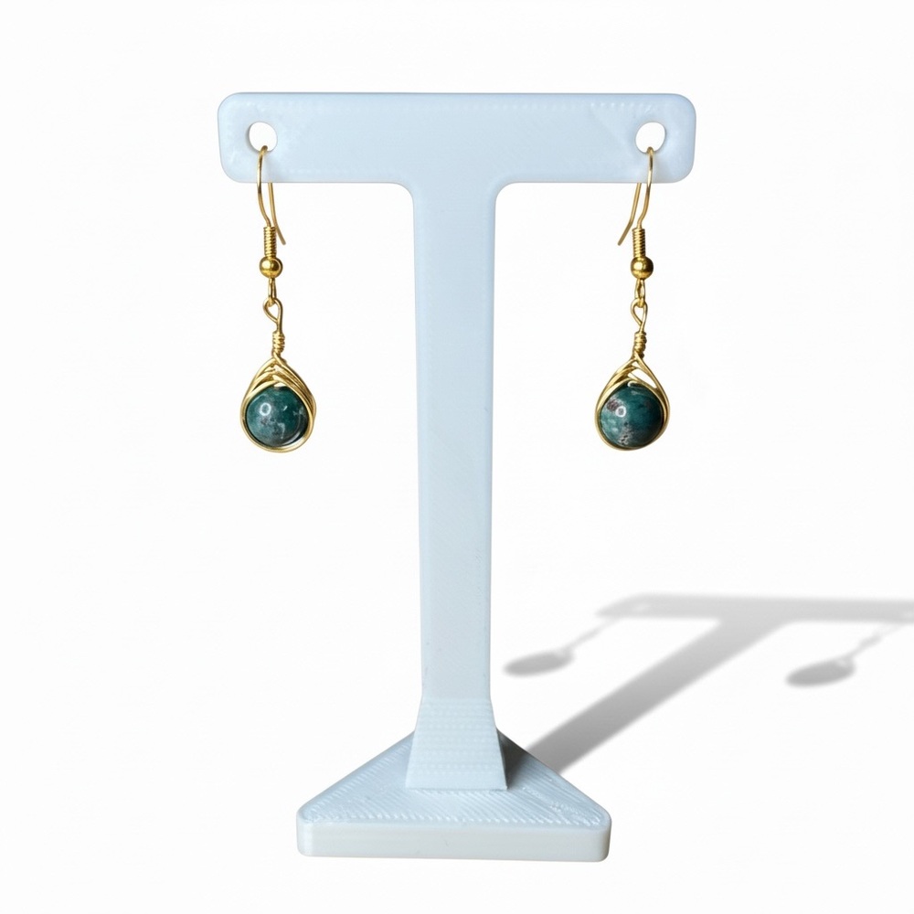 Wire Wrapped Indian Agate Earrings